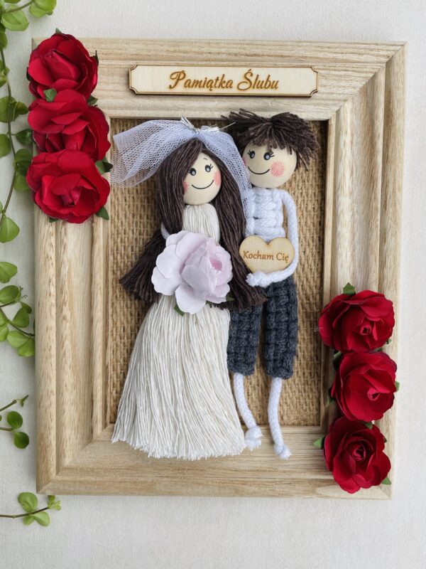 Pamiątka ślubu - laleczki makramowe