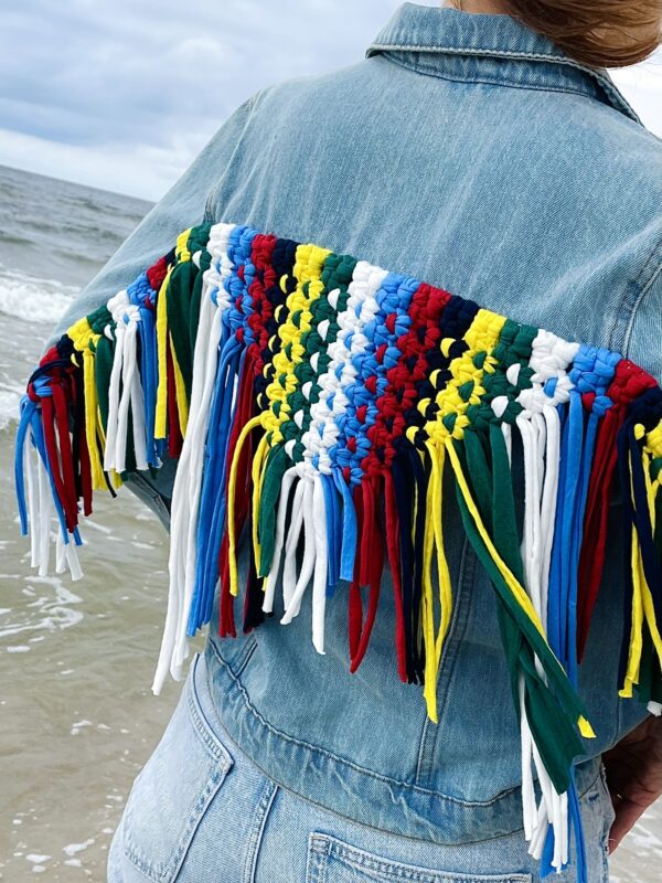 Jeansowa katana z makramą Vintage II 3