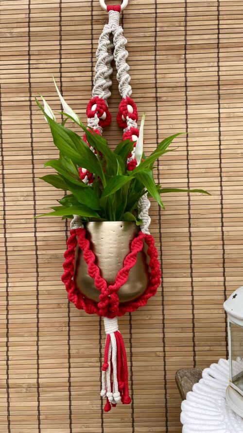 Kwietnik DAISY czerwono-beżowy