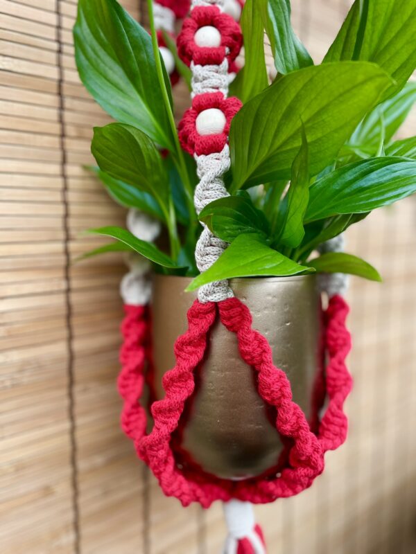 Kwietnik DAISY czerwono-beżowy