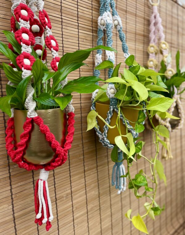 Kwietnik DAISY czerwono-beżowy