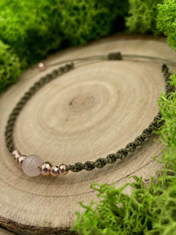 Bransoletka z kwarcem różowym i hematytem