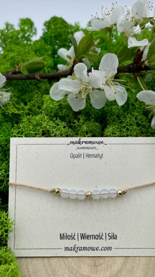 Bransoletka z opalitem i hematytem