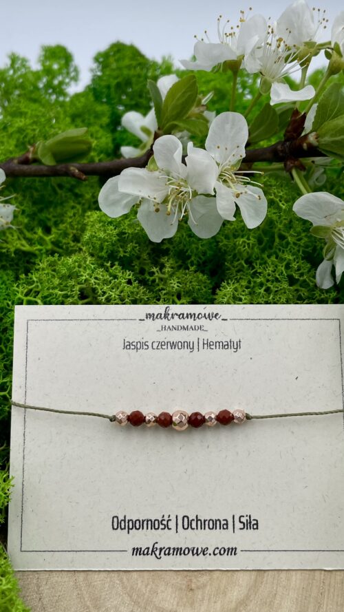 Bransoletka z czerwonym jaspisem i hematytem